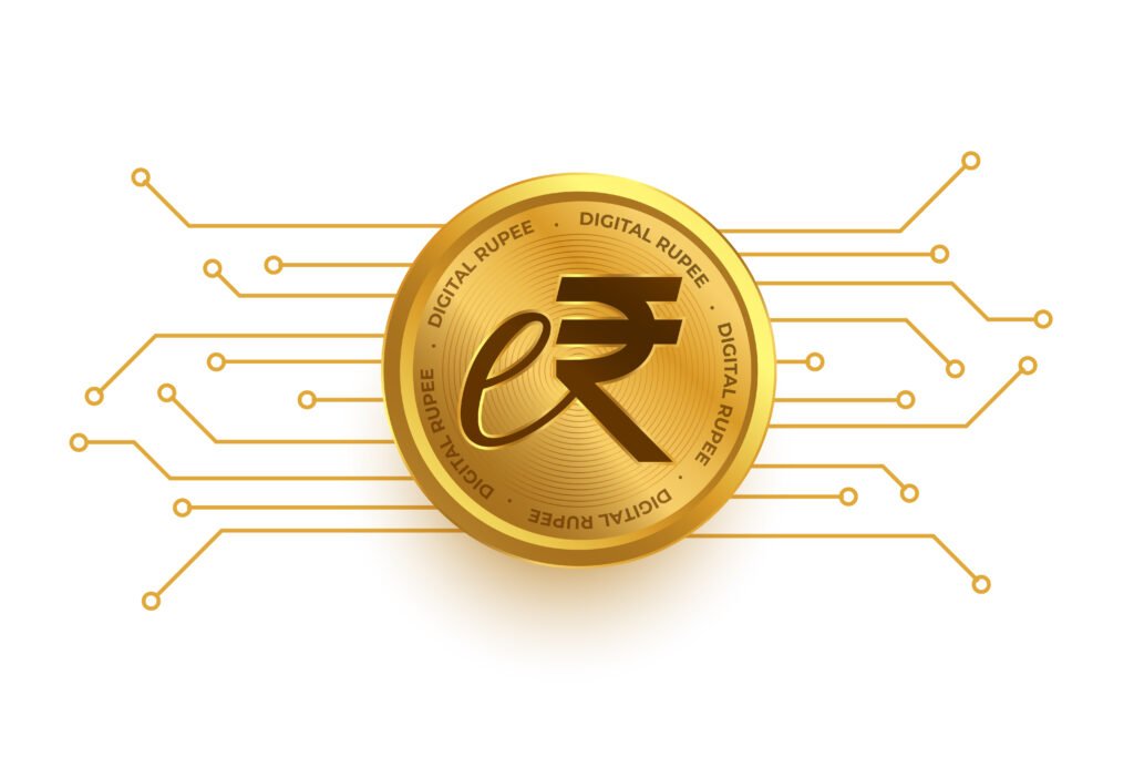 indian virtual currency erupi digital coin background